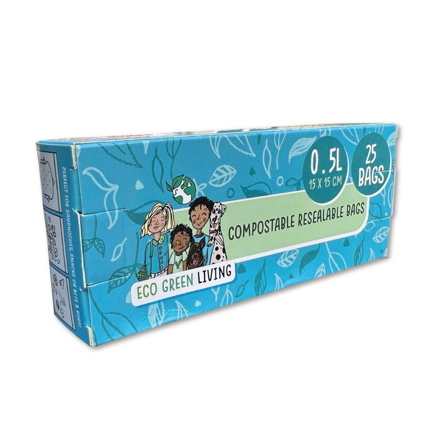 Eco Green Living Compostable Food Bags, small 0.5 L