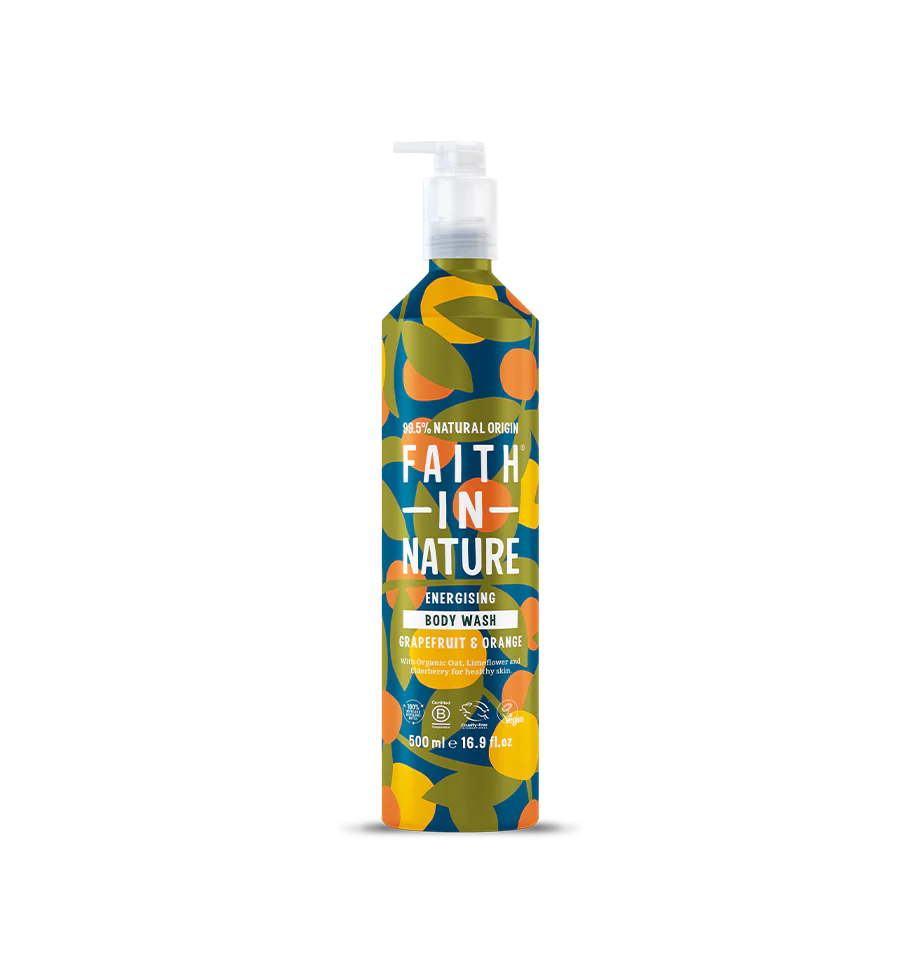 Faith In Nature Grapefruit and Orange Body Wash 500ml Aluminium Bottle