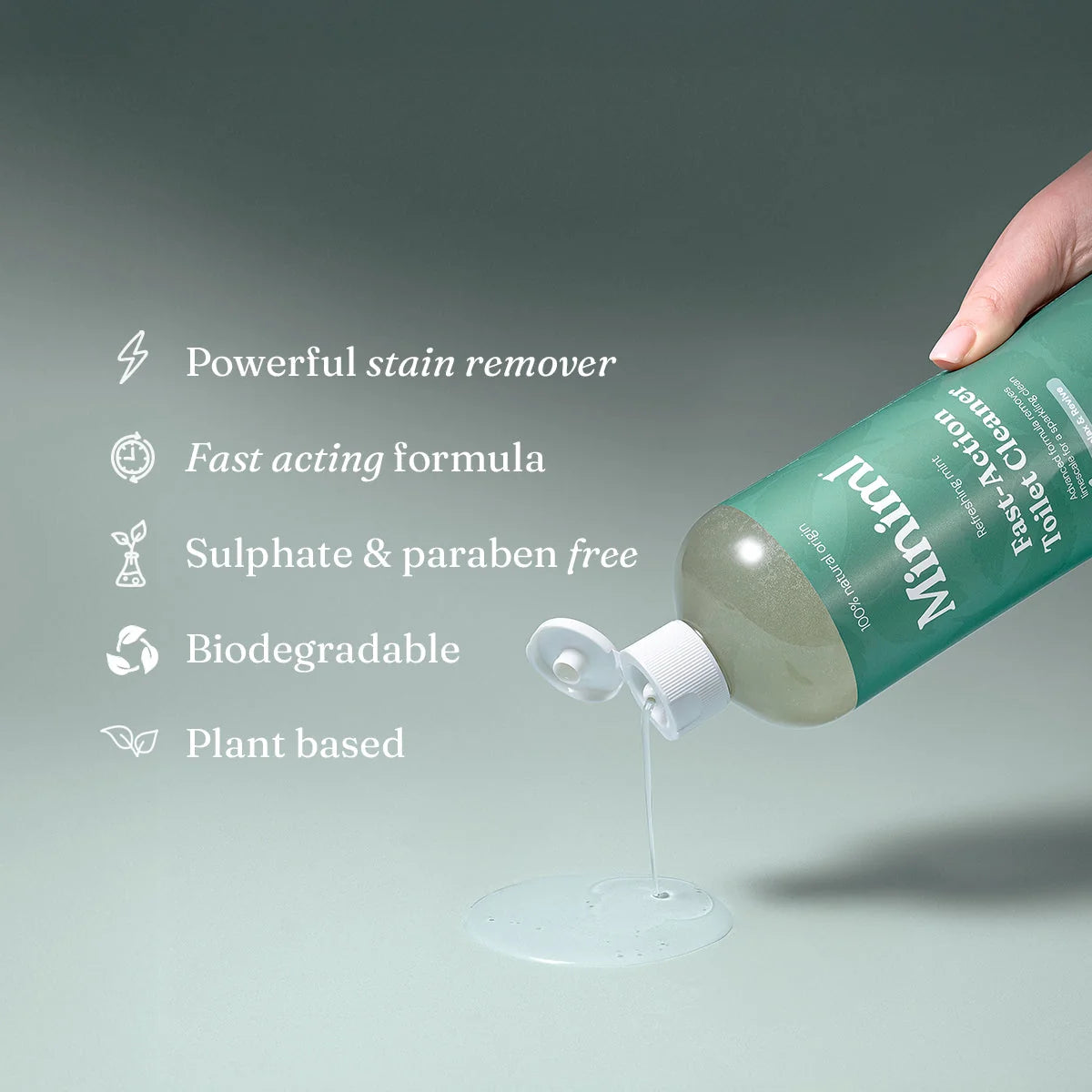 Miniml 1 litre Refreshing Mint Toilet Cleaner - 5 litre refill