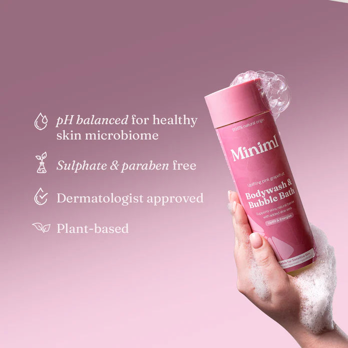 Miniml Body Wash and Bubble Bath 1 litre refill pouch - Grapefruit and Aloe Vera.