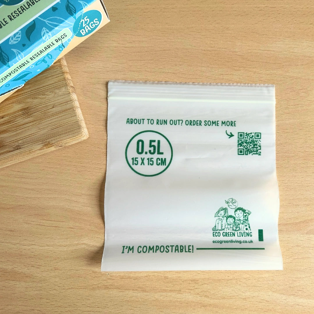Eco Green Living Compostable Food Bags, small 0.5 L