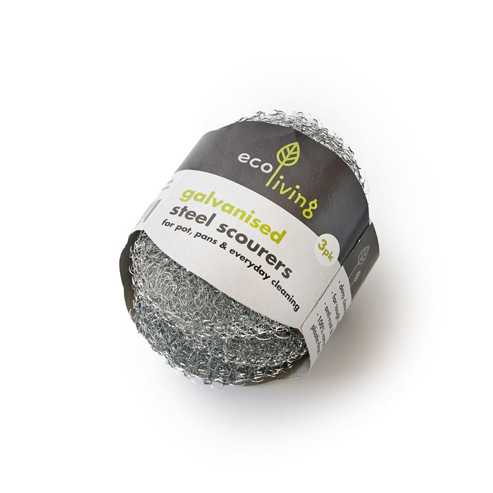 EcoLiving Steel Scourers - 3 Pack
