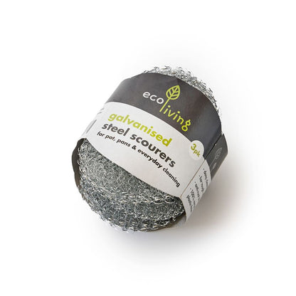 EcoLiving Steel Scourers - 3 Pack