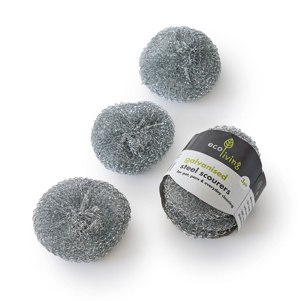 EcoLiving Steel Scourers - 3 Pack