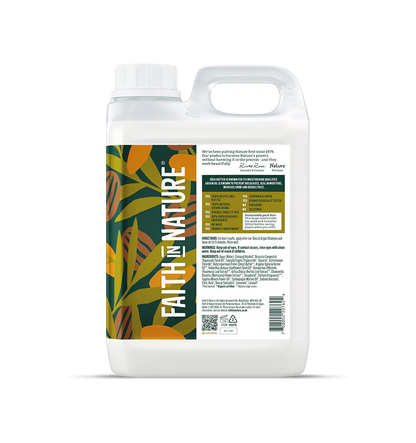 Bottle of 'Faith in Nature' product on a white background