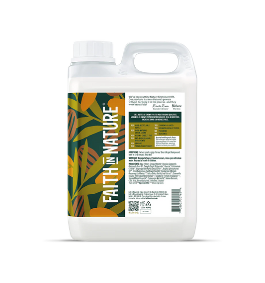 Bottle of 'Faith in Nature' product on a white background