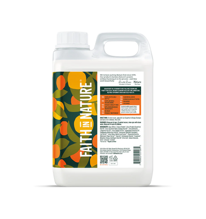 Large container of 'Faith in Nature' product on a white background