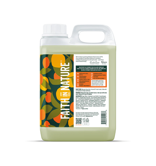 Faith In Nature Grapefruit and Orange Shampoo, 2.5L refill.
