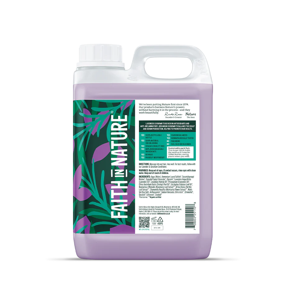 Faith In Nature Lavender and Geranium Shampoo 2.5 L Refill