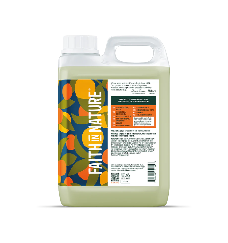 Faith In Nature Grapefruit and Orange Body Wash - 2.5L refill