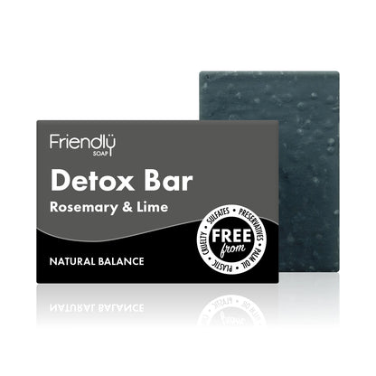 Friendly Soap Detox Bar - Rosemary & Lime with Activated Charcoal