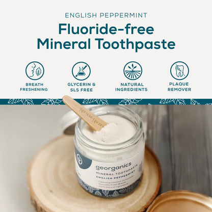 Georganics Mineral Toothpaste,  Fluoride Free - Peppermint