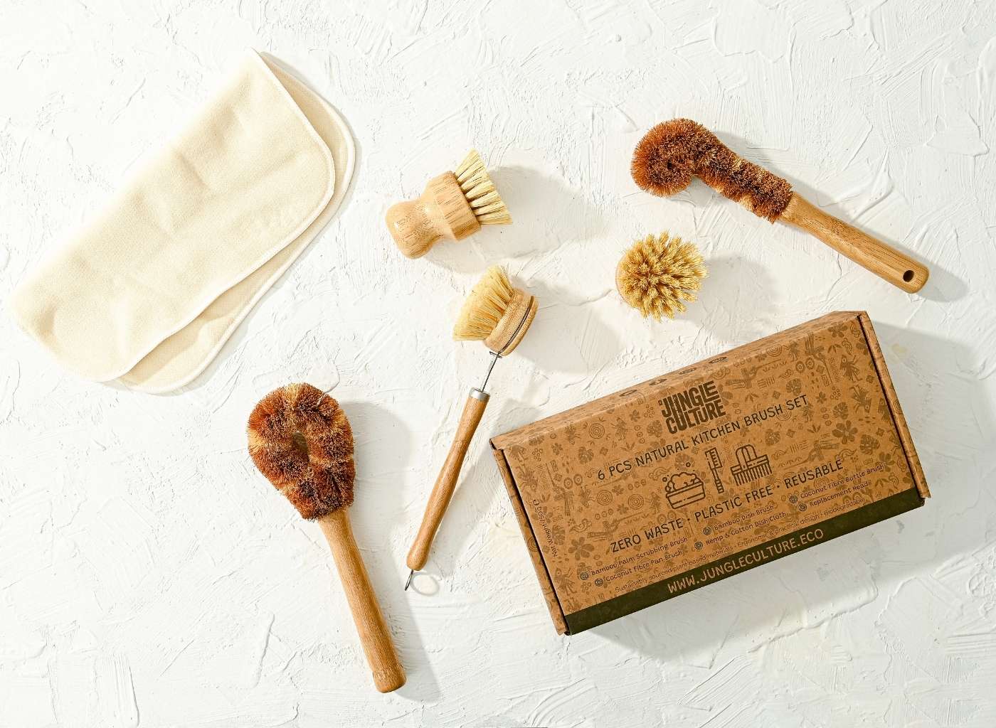 Jungle Culture Bamboo Dish Brush Set