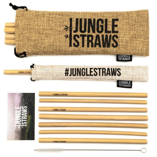 Jungle Culture Bamboo Drinking Straws Set x 12