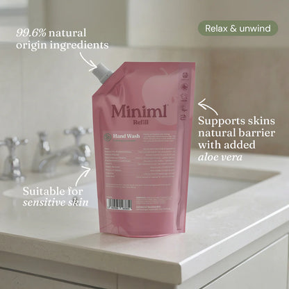 Miniml Hand Wash Calming Cucumber, 1 Litre Refill pouch.