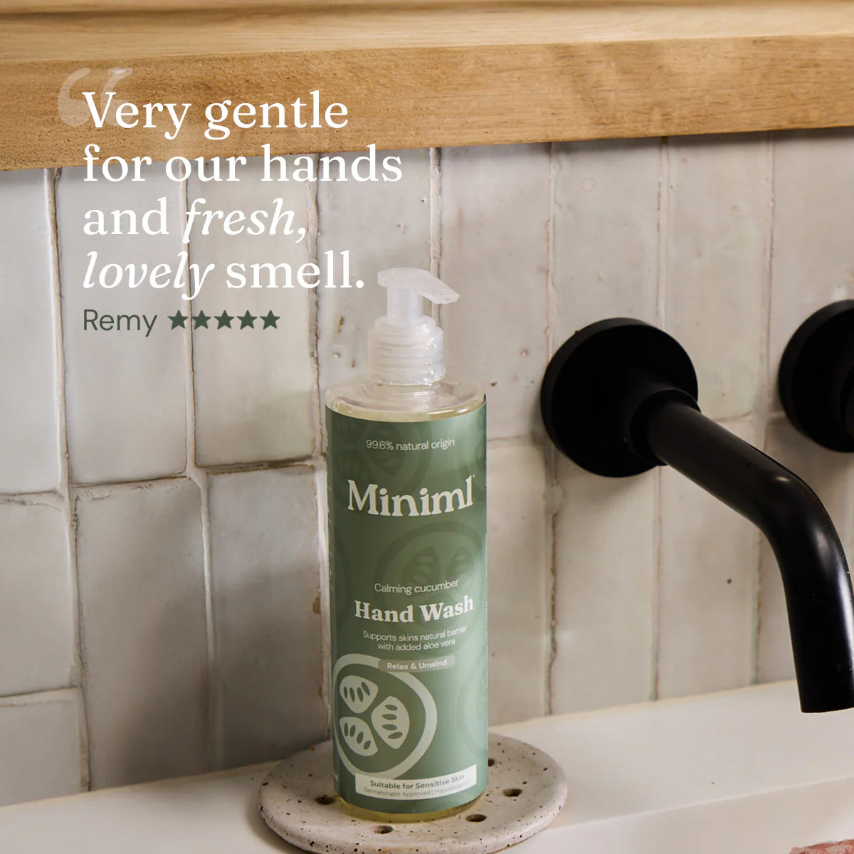 Miniml Hand Wash Calming Cucumber, 1 Litre Refill pouch.