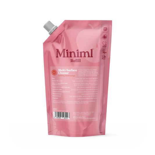 Miniml Eco Multi-Surface Cleaner 1L refill pouch - Blood Orange
