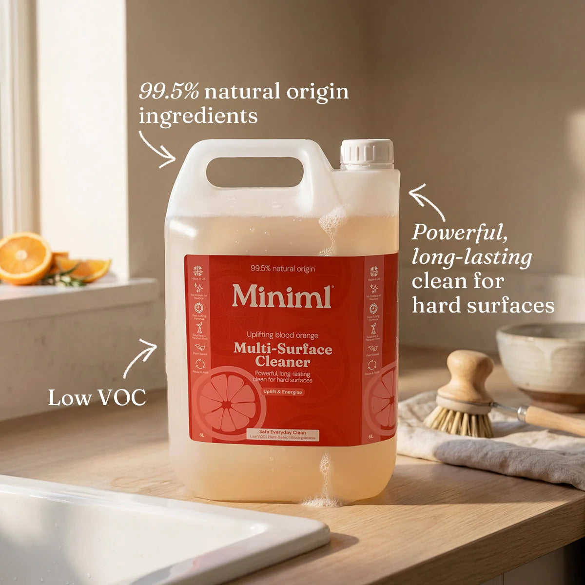 Miniml Eco Multi-Surface Cleaner 5L refill - Blood Orange