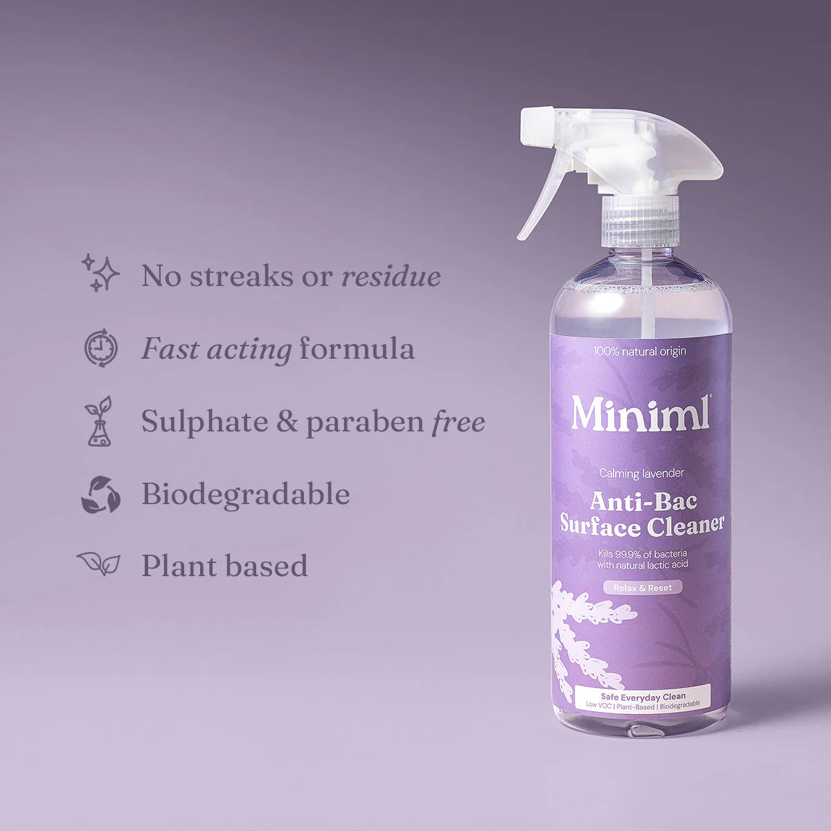 Anti-Bac Surface Cleaner - Calming Lavender - 750ML PET