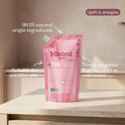 Miniml Washing Up Liquid 1 litre Refill Pouch - Wild Rhubarb and Lemon