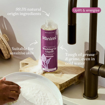 Washing Up Liquid - Uplifting Rhubarb + Lemon - 400ml PET bottle