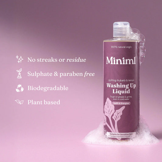 Washing Up Liquid - Uplifting Rhubarb + Lemon - 400ml PET bottle