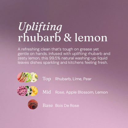 Washing Up Liquid - Uplifting Rhubarb + Lemon - 400ml PET bottle