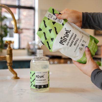 Miniml Hand Soap Cucumber and Aloe Vera, 500ml Glass Bottle