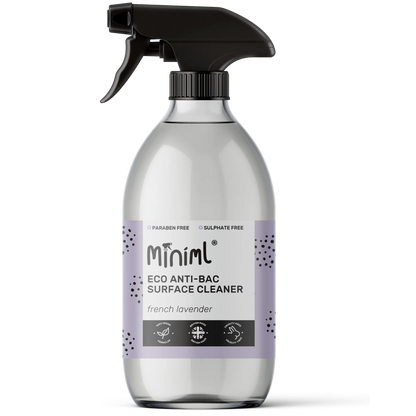 Anti-Bac Surface Cleaner 500ml Glass Spray Bottle - French Lavender