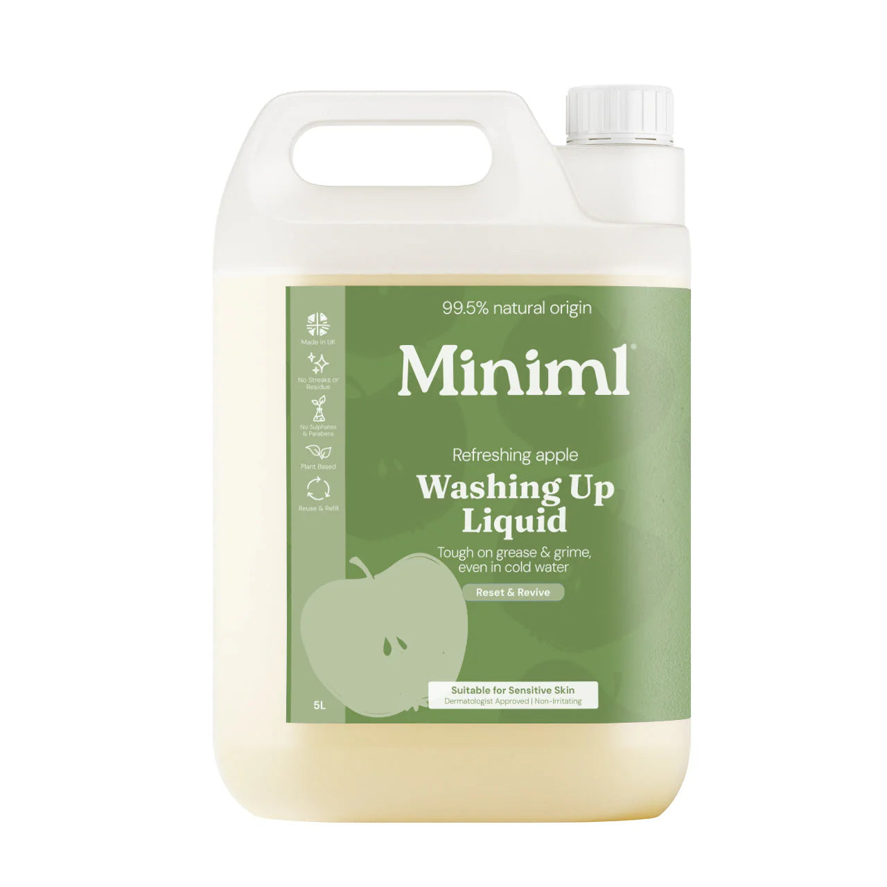 Miniml Washing Up Liquid - Refreshing Apple - 5L Refill