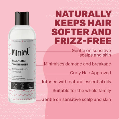 Miniml Balancing Conditioner 500ml PET Bottle - Pink Grapefruit and Aloe Vera