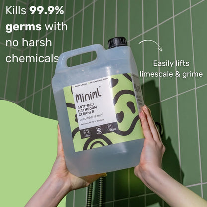 Miniml Anti Bac Bathroom Cleaner 5 litre Refill - Cucumber and Mint