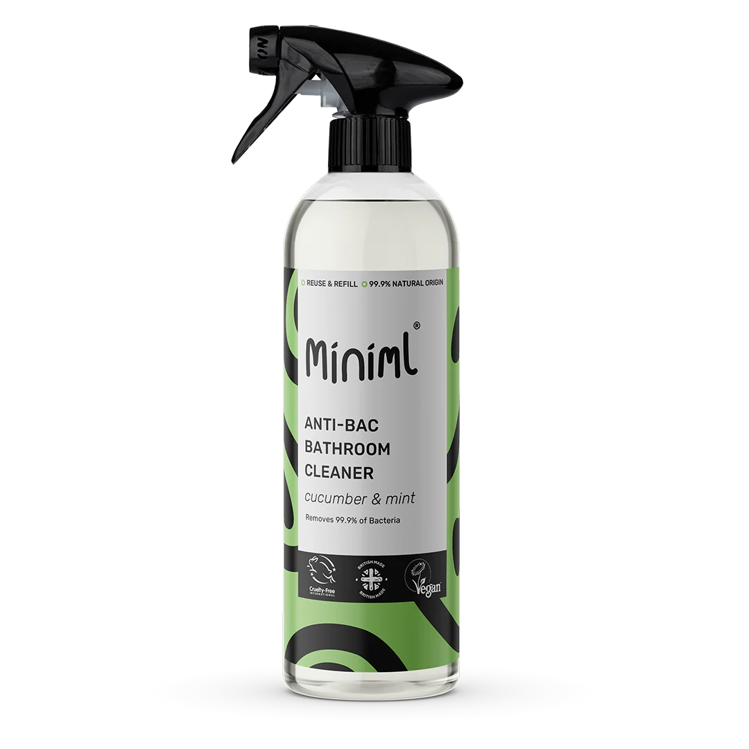 Miniml Anti Bac Bathroom Cleaner 750ml PET refillable Bottle - Cucumber and Mint.