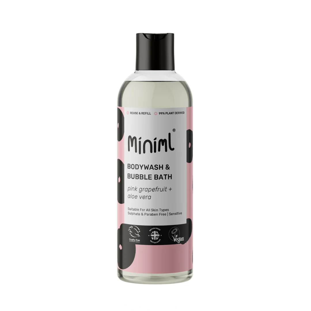Miniml Body Wash and Bubble Bath 500ml PET bottle - Grapefruit and Aloe Vera