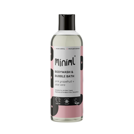 Miniml Body Wash and Bubble Bath 500ml PET bottle - Grapefruit and Aloe Vera