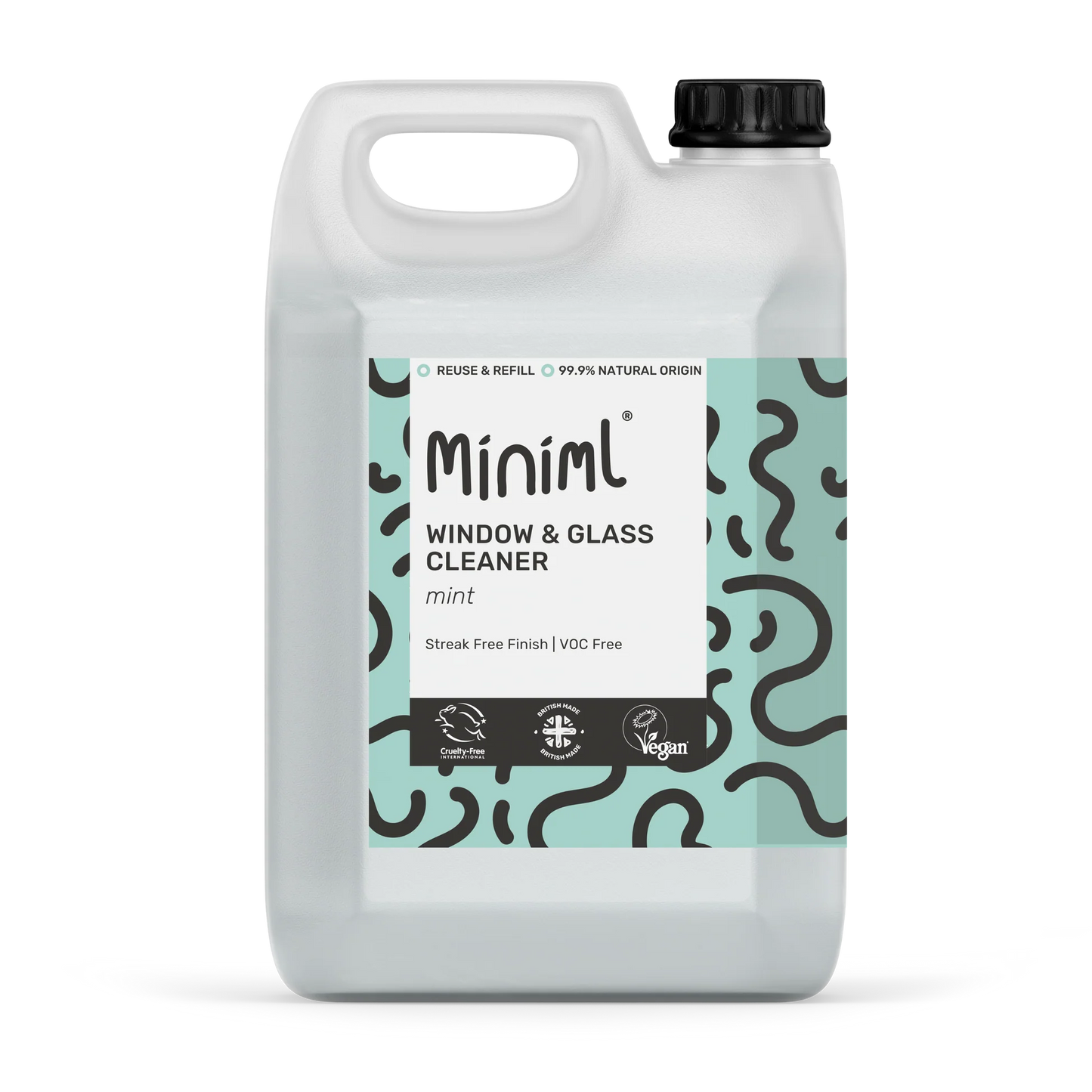 Miniml Window and Glass Cleaner 5 Litre Refill - Mint