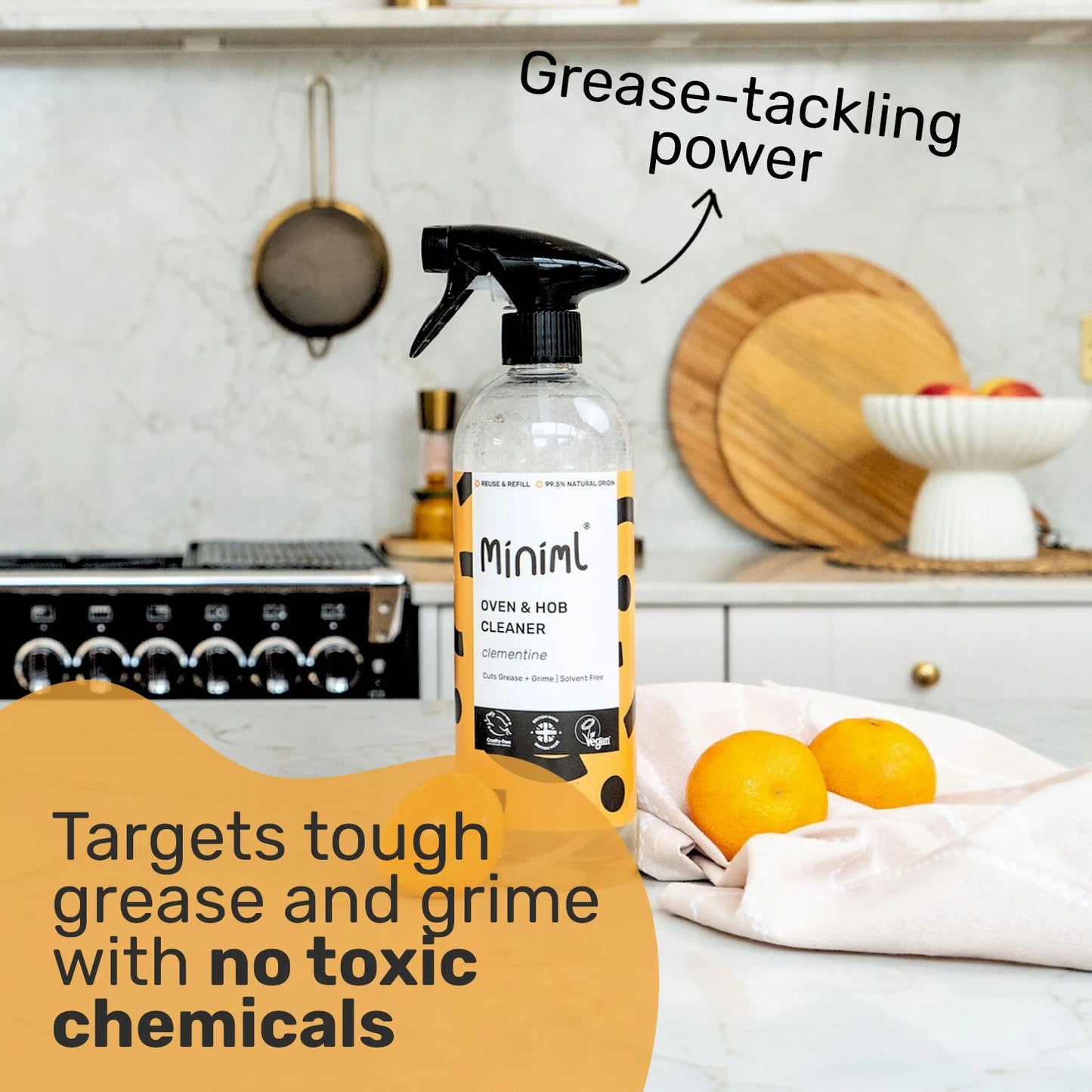 Miniml Oven and Hob Cleaner 750 ml PET Refillable Bottle - Clementine