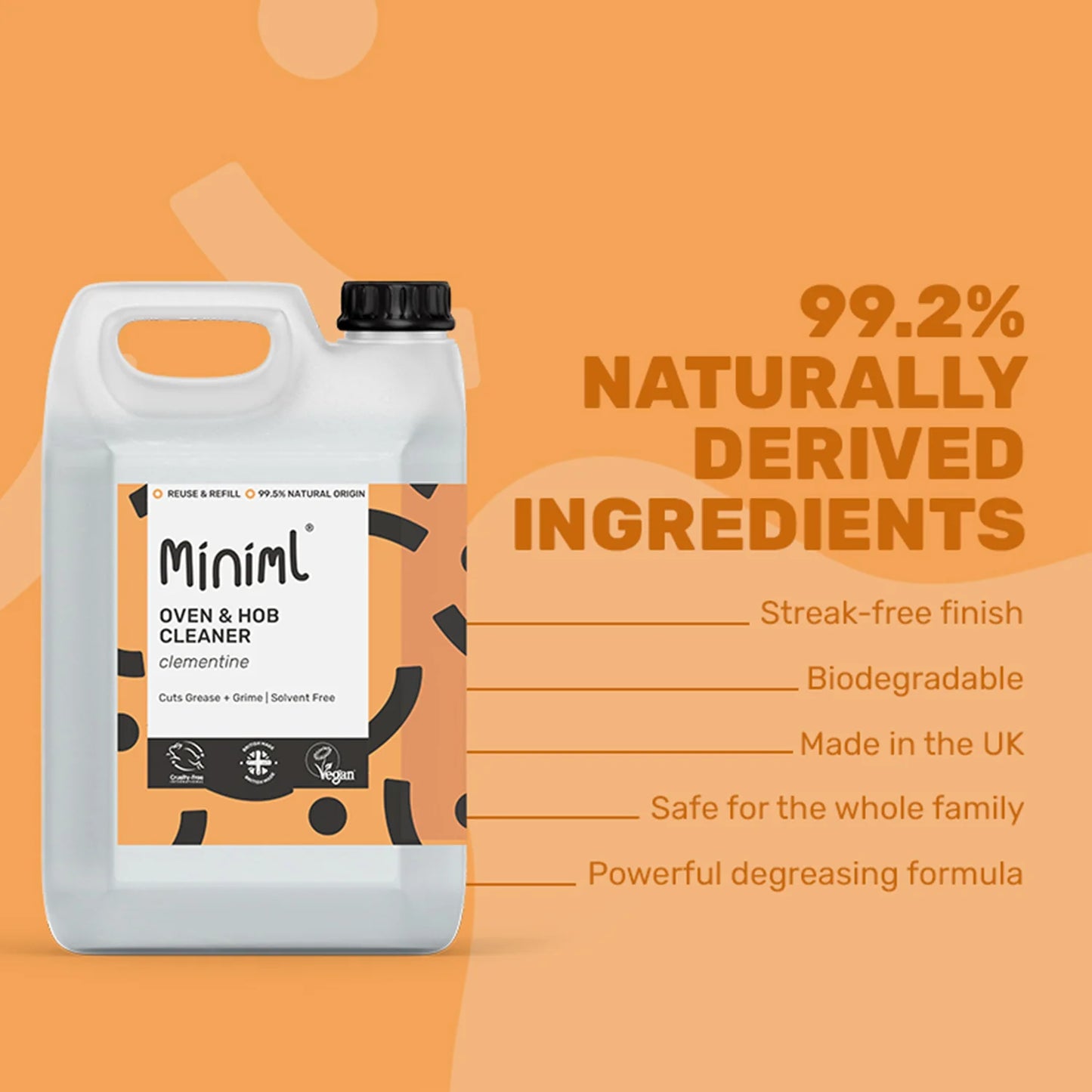 Miniml Oven and Hob Cleaner 5 litre Refill - Clementine