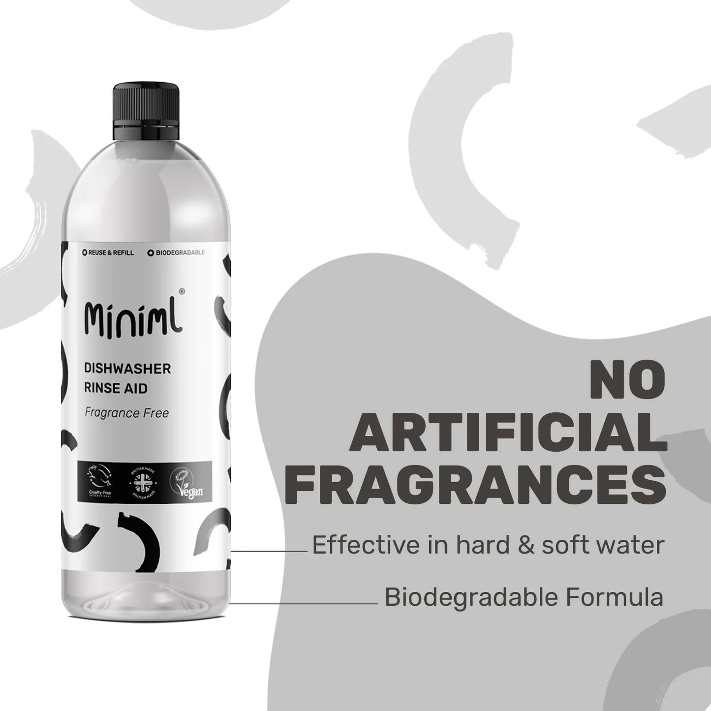 Miniml Eco Dishwasher Rinse Aid 750ml PET Refillable Bottle