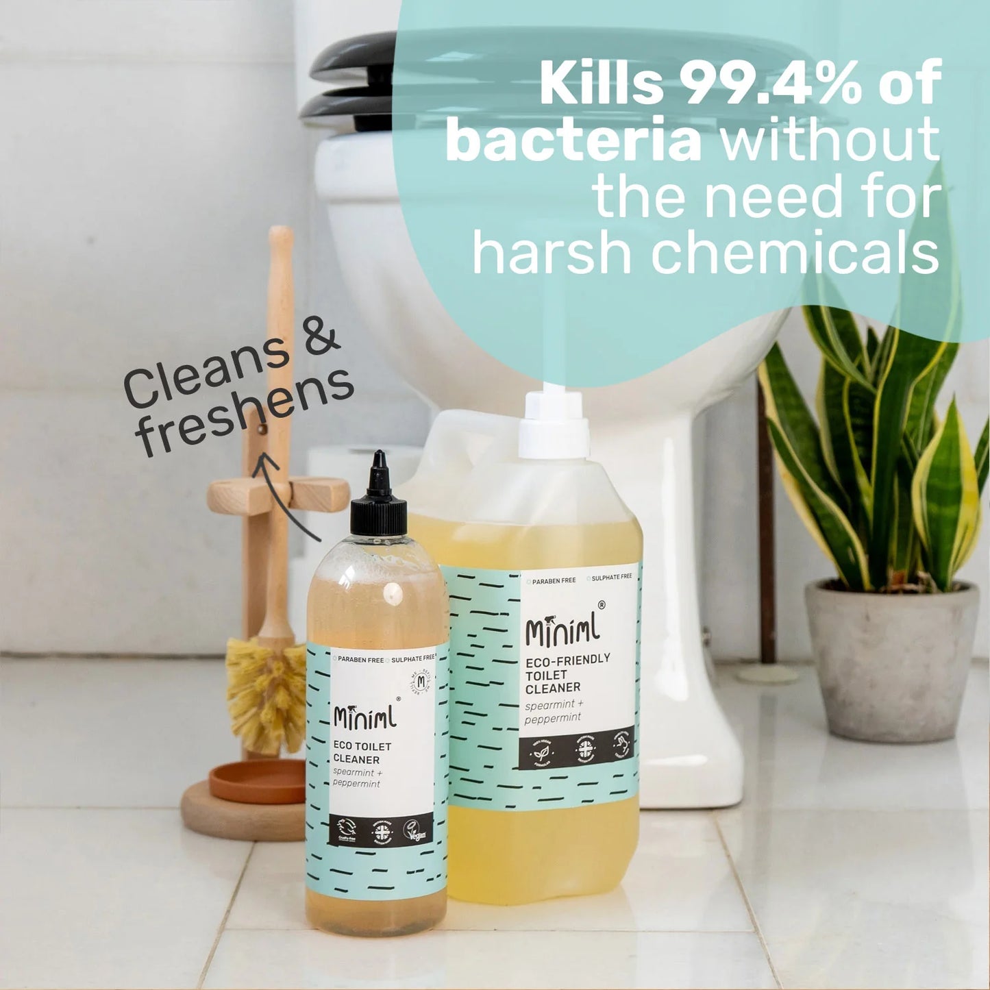 Miniml 1 litre Spearmint and Peppermint Toilet Cleaner  - 5 litre refill
