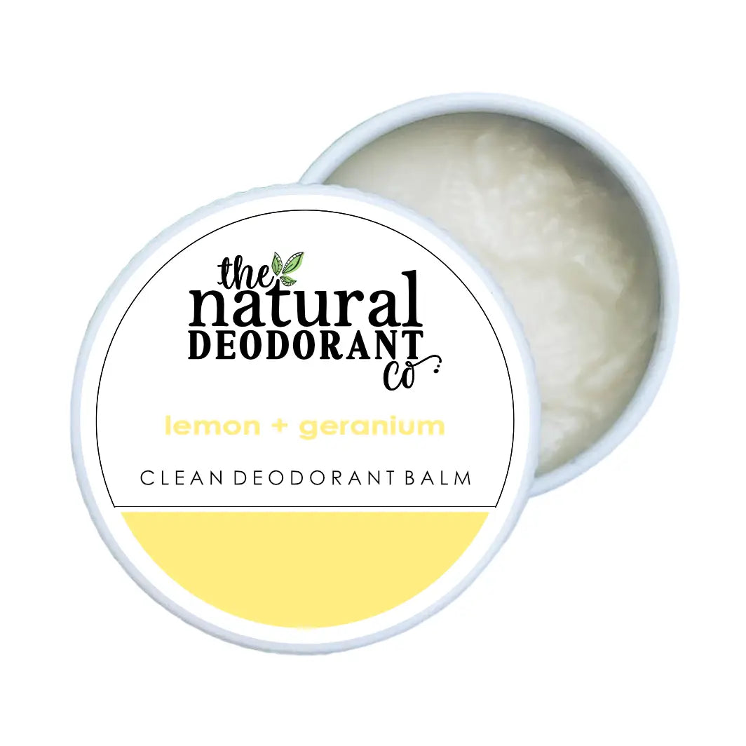 Natural Deodorant Co. Clean Deodorant Balm  - Lemon and Geranium - 10g mini / trial or travel size