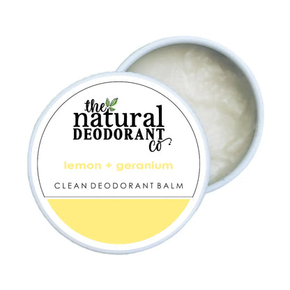 Natural Deodorant Co. Clean Deodorant Balm  - Lemon and Geranium - 10g mini / trial or travel size