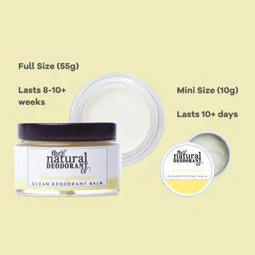 Natural Deodorant Co. Clean Deodorant Balm  - Lemon and Geranium - 10g mini / trial or travel size