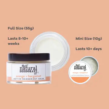 Natural Deodorant Co. Clean Deodorant Balm  - Orange and Bergamot - 10g mini / trial or travel size