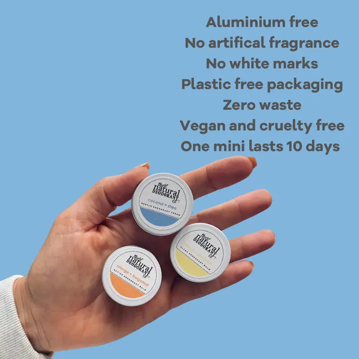 Natural Deodorant Co. Gentle Deodorant Cream Coconut + Shea (Unscented)- 10g mini / trial or travel size