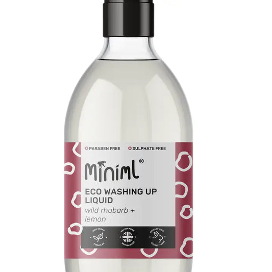 Miniml washing up liquid 500ml Glass Bottle - Wild Rhubarb and Lemon