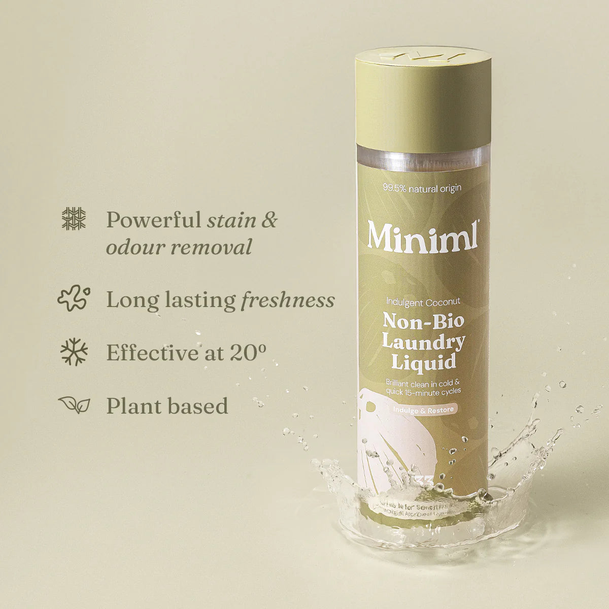 Miniml Laundry Liquid - Indulgent Coconut,  1 L refillable PET bottle