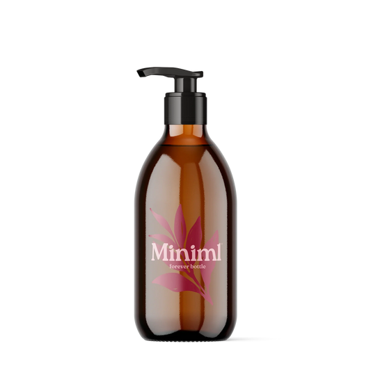 Reusable Amber Glass Bottle + Pump - 500ML