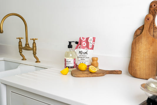 Miniml washing up liquid 500ml Glass Bottle - Wild Rhubarb and Lemon